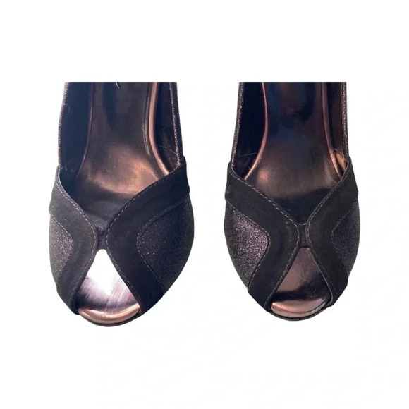 Bruno Menegatti Black Ankle Strap Open Toe Pump SZ 9 - Picture 5 of 8